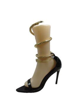 Cape Robbin Sz 9 Black Gold Crystal Rhinestone Serpent Snake Stiletto Halloween